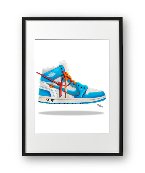 Sneaker Artwork Jordan 1 UNC Off-White